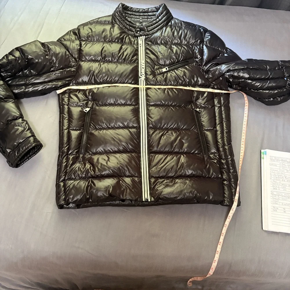 Moncler Shiny Black Puffer Jacket Men Size 3 - Picture 12 of 14